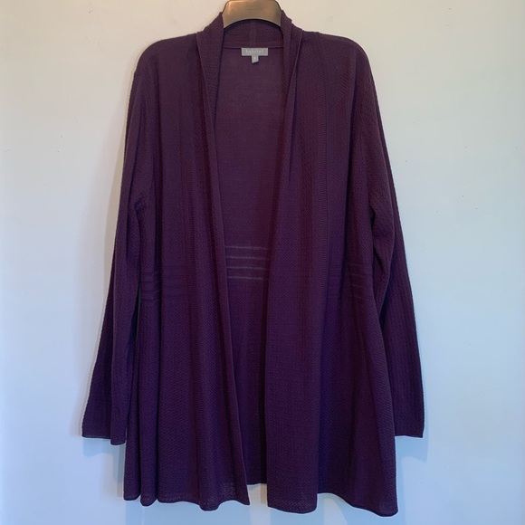 Habitat Longline Open Front Dark Plum Cardigan - Picture 1 of 9